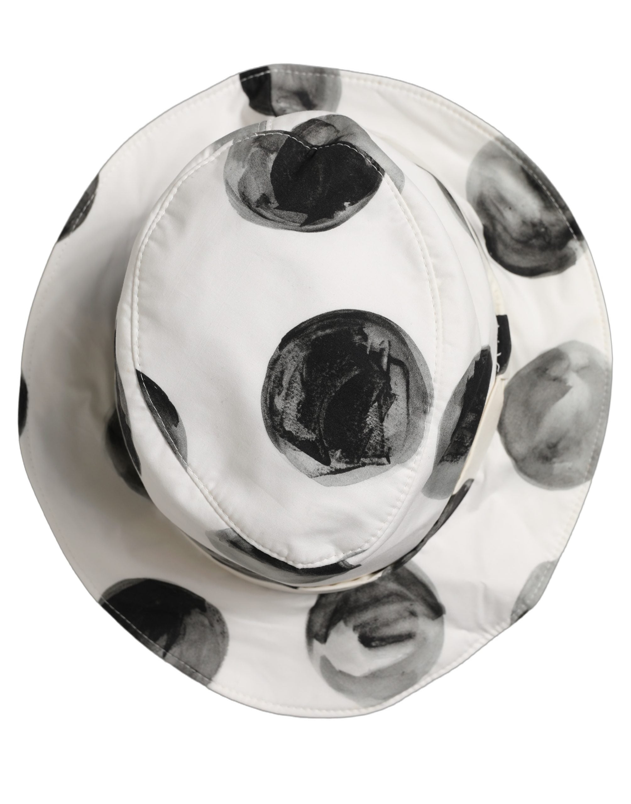 Dolce & Gabbana White Cotton Big Polka Dot Pattern Bucket Hat Dolce & Gabbana
