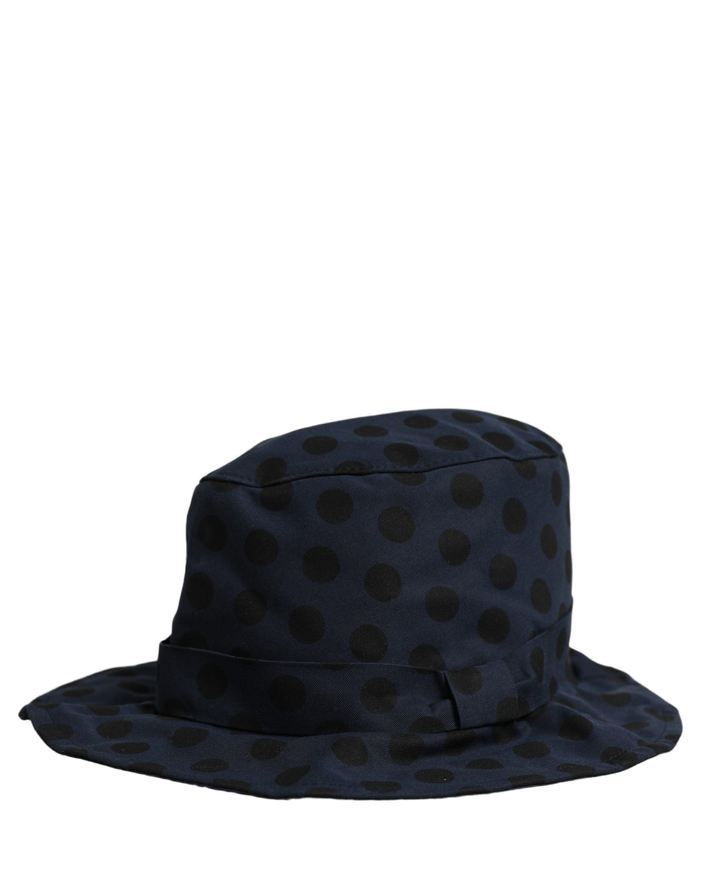 Dolce & Gabbana Blue Black Polka Dot Cotton Bucket Capello Hat Dolce & Gabbana