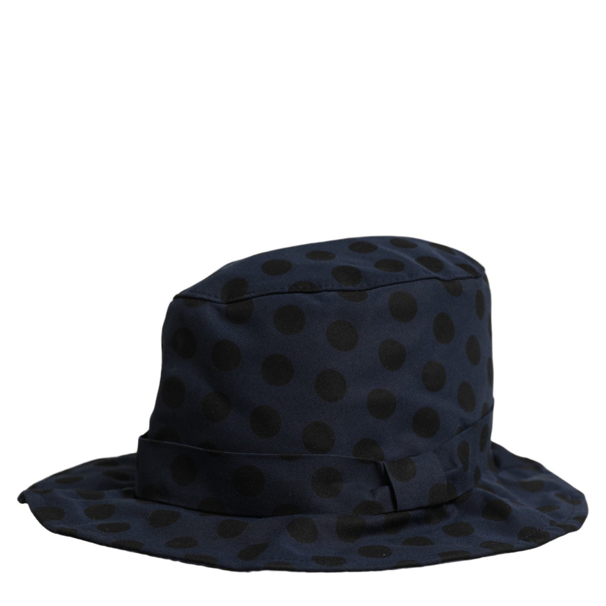 Dolce & Gabbana Blue Black Polka Dot Cotton Bucket Capello Hat Dolce & Gabbana