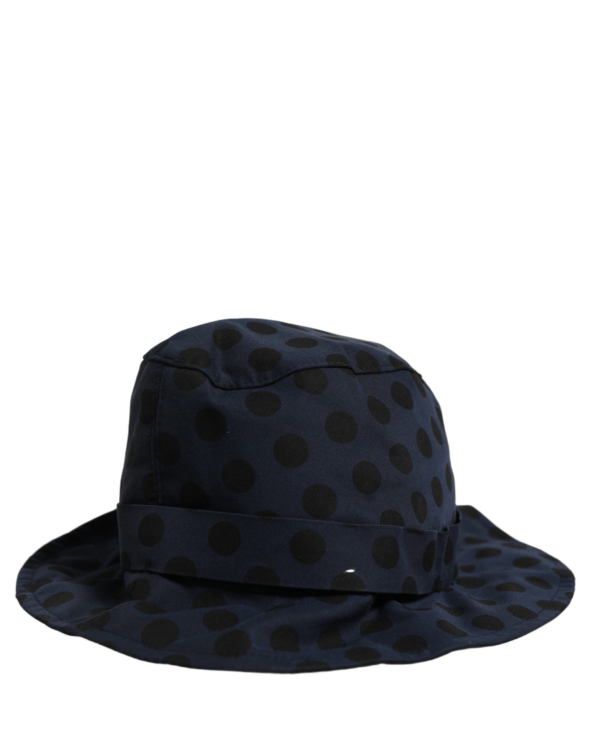 Dolce & Gabbana Blue Black Polka Dot Cotton Bucket Capello Hat Dolce & Gabbana