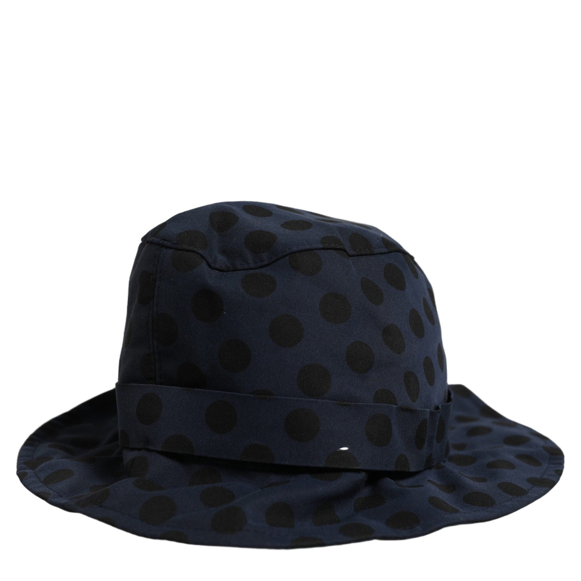 Dolce & Gabbana Blue Black Polka Dot Cotton Bucket Capello Hat Dolce & Gabbana