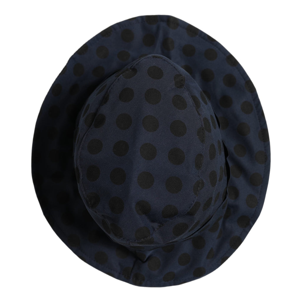 Dolce & Gabbana Blue Black Polka Dot Cotton Bucket Capello Hat Dolce & Gabbana