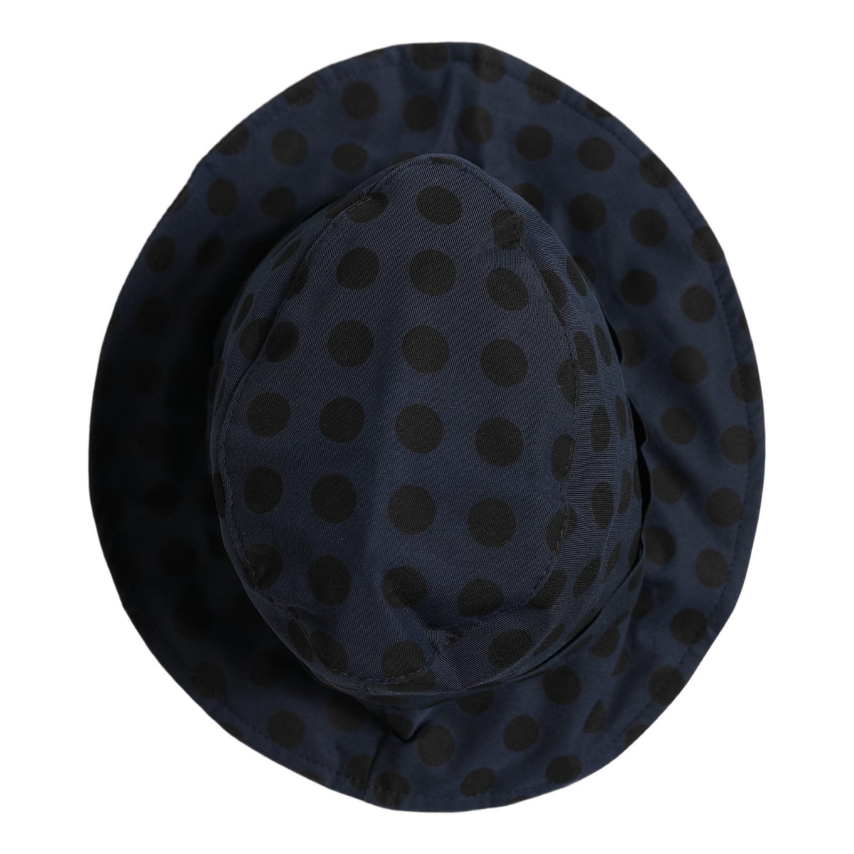 Dolce & Gabbana Blue Black Polka Dot Cotton Bucket Capello Hat Dolce & Gabbana