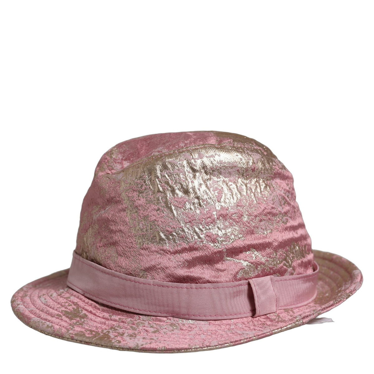 Dolce & Gabbana Pink Metallic Jacquard Pattern Bucket Capello Hat Dolce & Gabbana