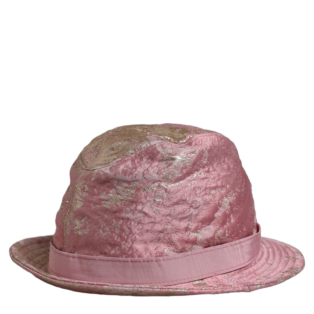 Dolce & Gabbana Pink Metallic Jacquard Pattern Bucket Capello Hat Dolce & Gabbana