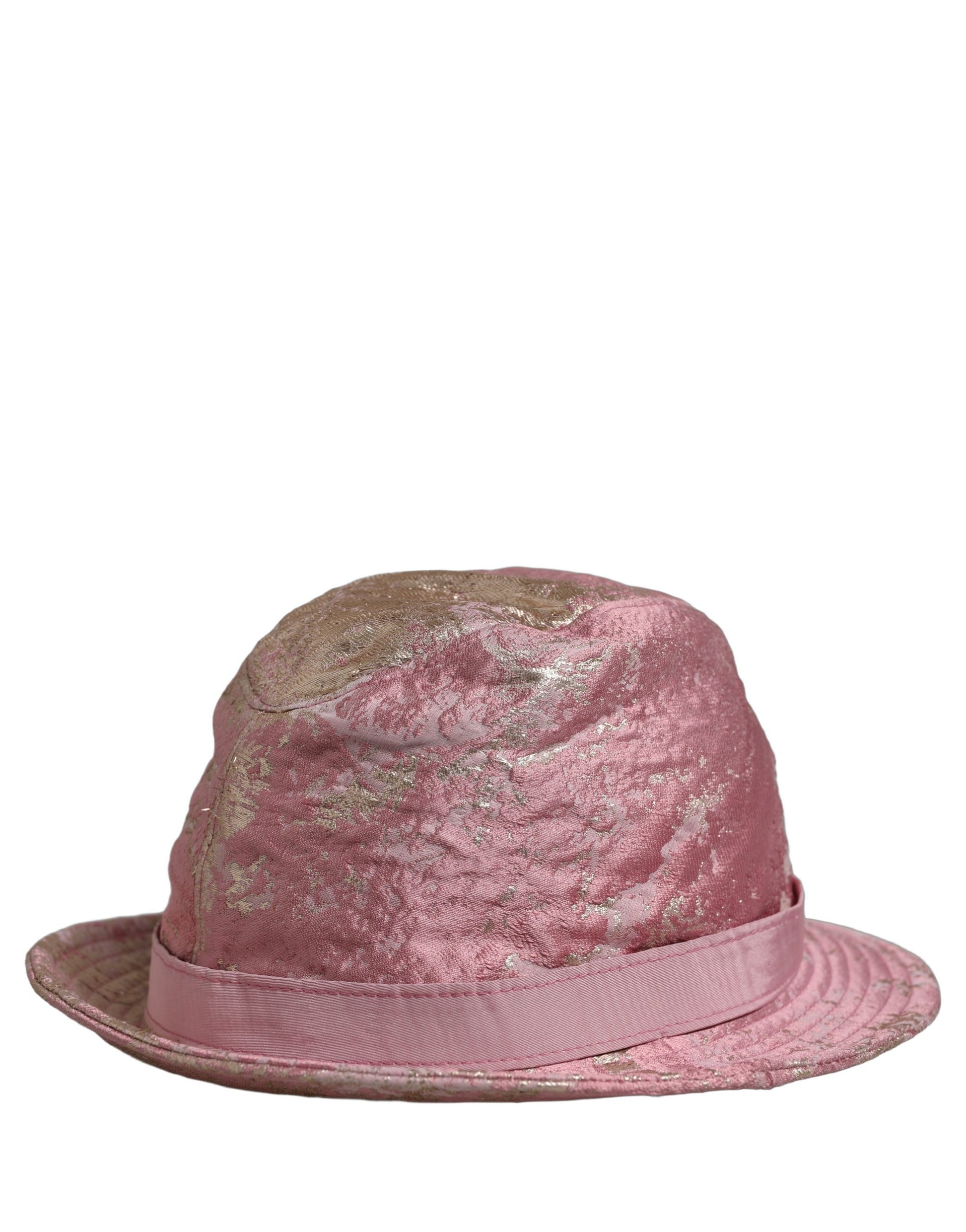 Dolce & Gabbana Pink Metallic Jacquard Pattern Bucket Capello Hat Dolce & Gabbana