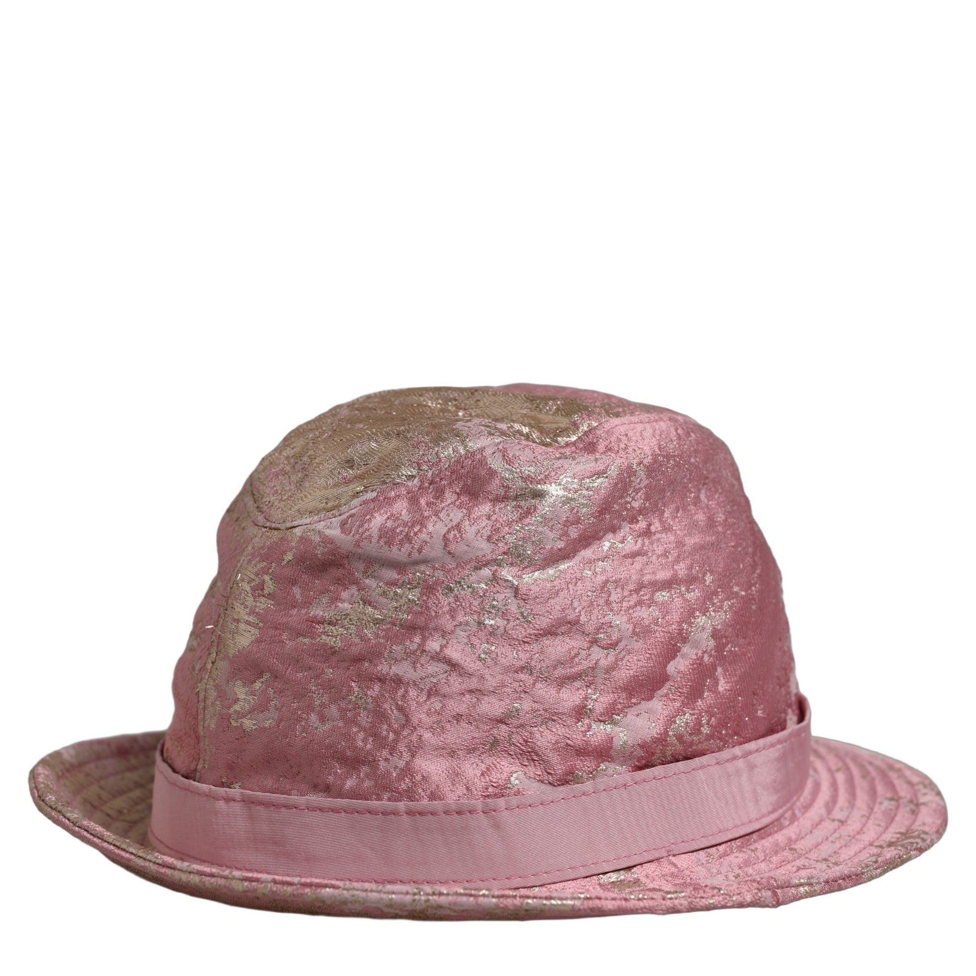 Dolce & Gabbana Pink Metallic Jacquard Pattern Bucket Capello Hat Dolce & Gabbana