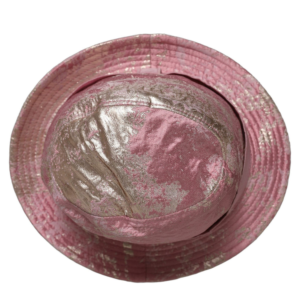 Dolce & Gabbana Pink Metallic Jacquard Pattern Bucket Capello Hat Dolce & Gabbana