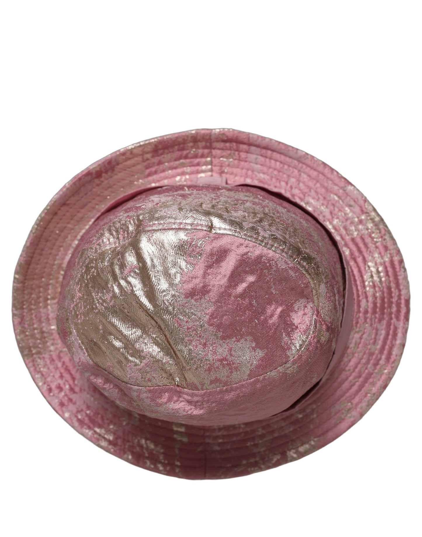 Dolce & Gabbana Pink Metallic Jacquard Pattern Bucket Capello Hat Dolce & Gabbana