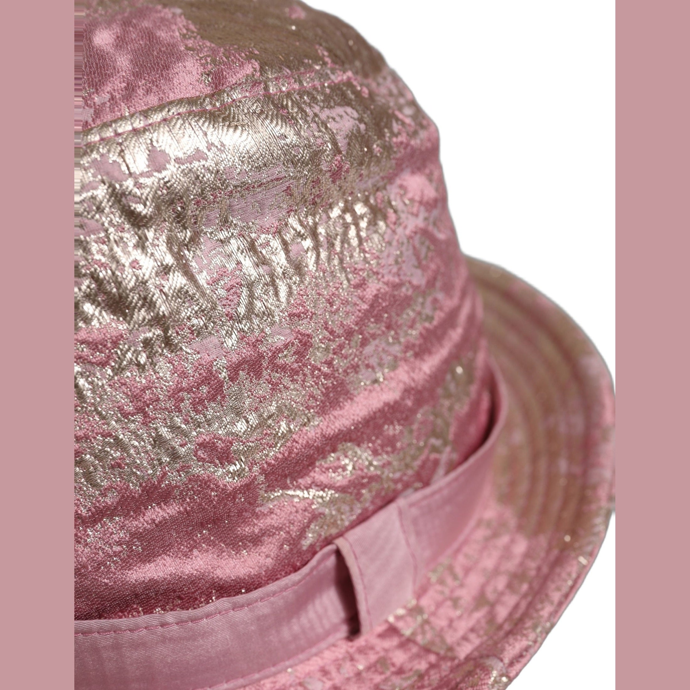 Dolce & Gabbana Pink Metallic Jacquard Pattern Bucket Capello Hat Dolce & Gabbana