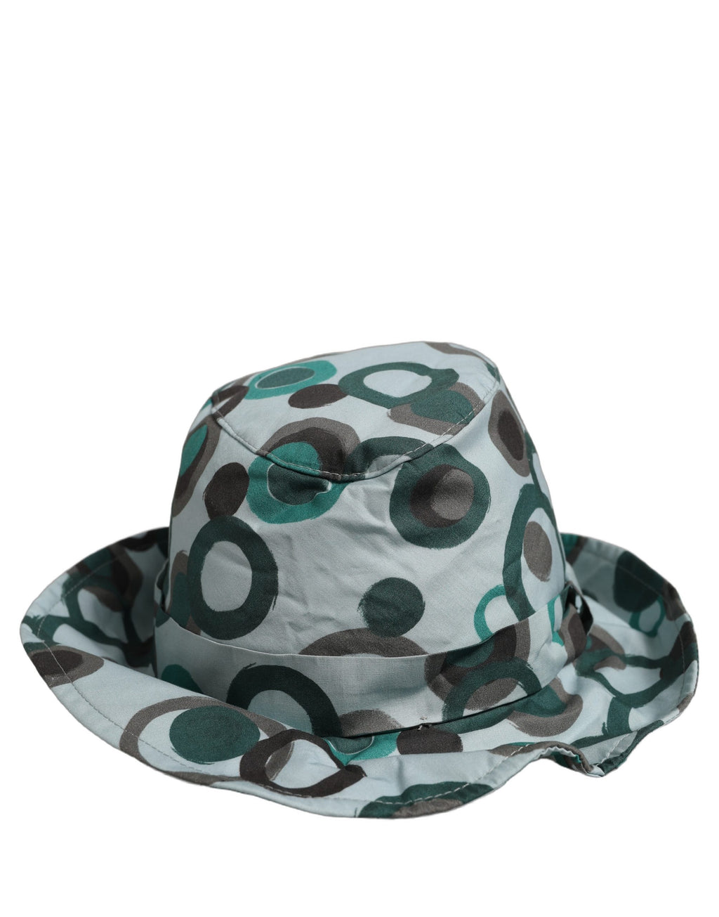 Dolce & Gabbana Teal Cotton Big Polka Dot Pattern Bucket Hat Dolce & Gabbana