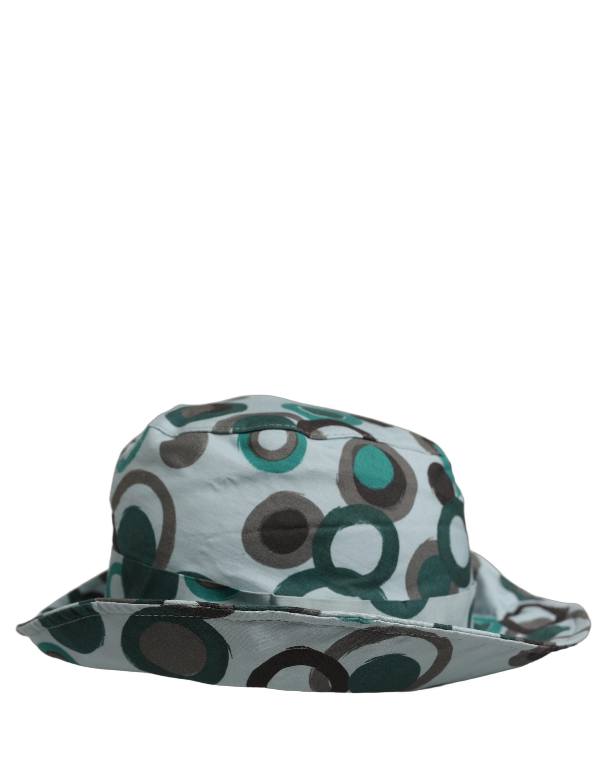 Dolce & Gabbana Teal Cotton Big Polka Dot Pattern Bucket Hat Dolce & Gabbana