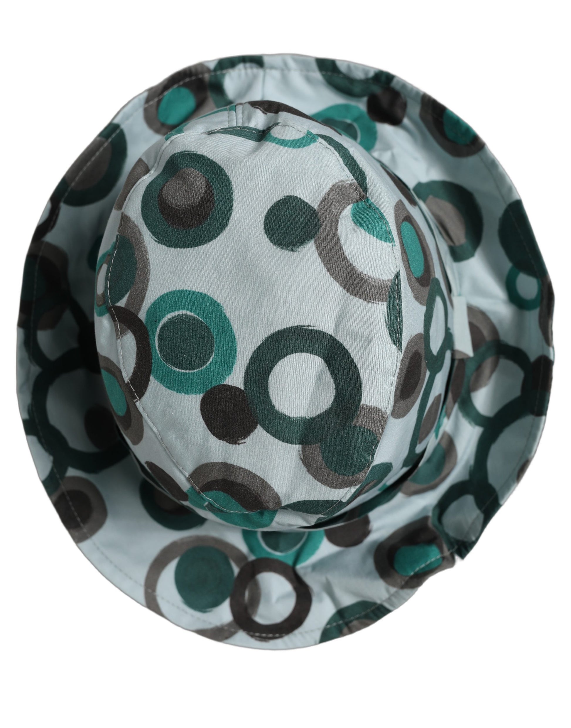 Dolce & Gabbana Teal Cotton Big Polka Dot Pattern Bucket Hat Dolce & Gabbana