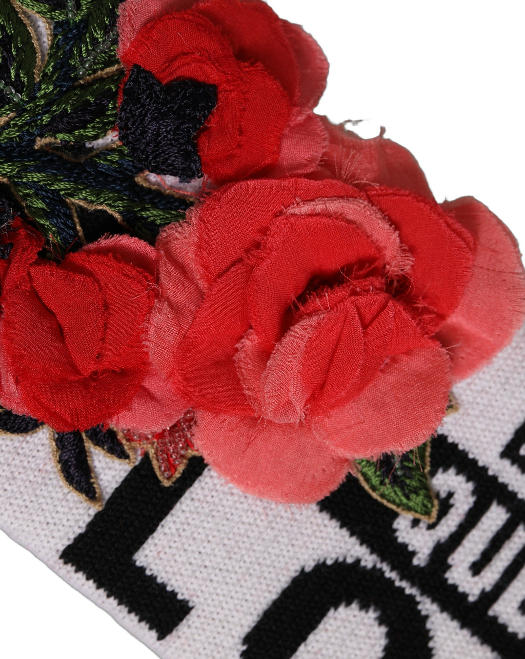 Dolce & Gabbana White D&G Queen Love Floral Applique Head Band One Size Hat Dolce & Gabbana