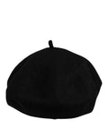 Dolce & Gabbana black wool French-style beret capello hat with classic, round shape and stylish design.