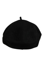 Dolce & Gabbana Black Wool French Style Beret Capello Hat Dolce & Gabbana