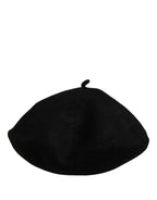 Dolce & Gabbana Black Wool French Style Beret Capello Hat Dolce & Gabbana