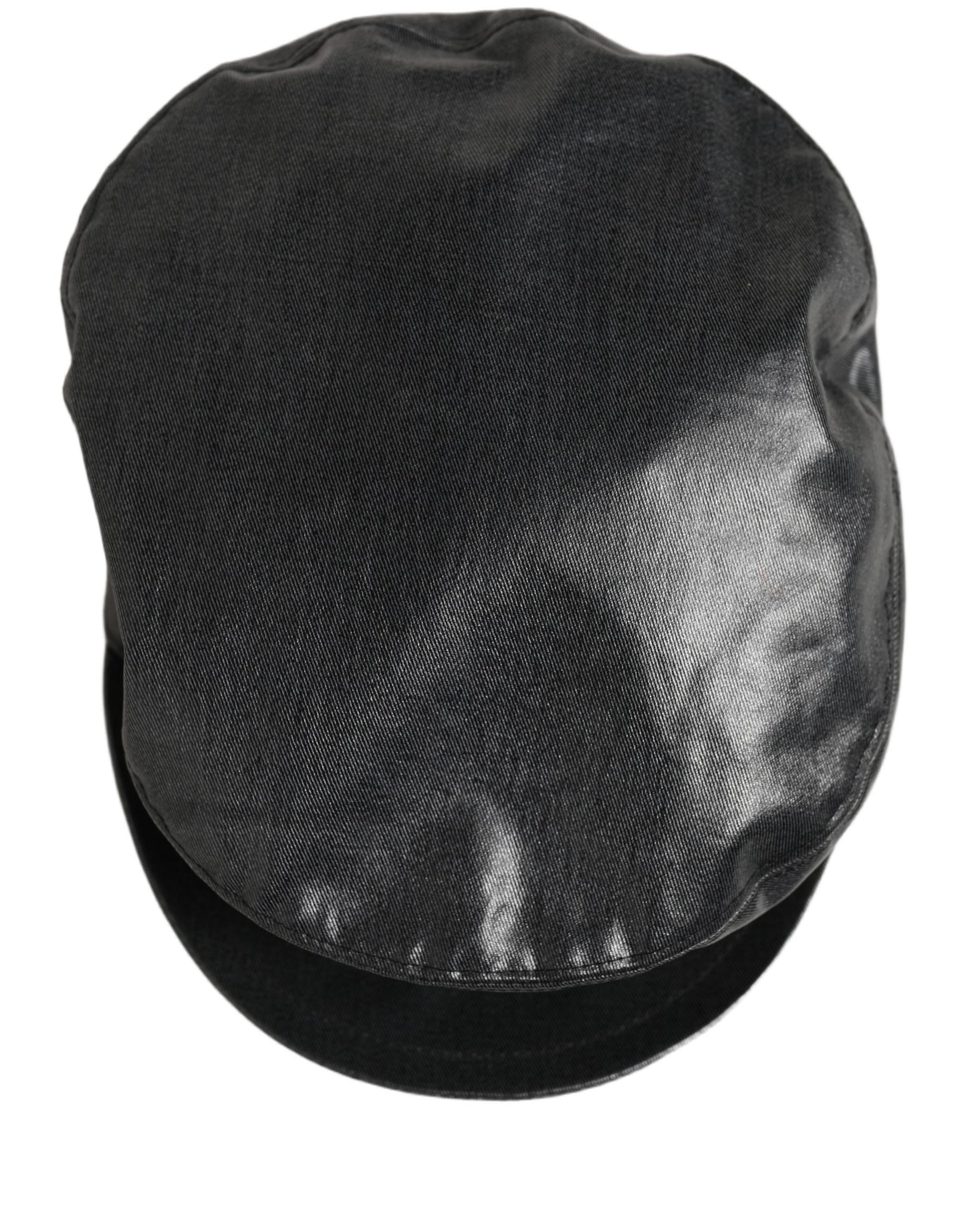 Dolce & Gabbana Black Cotton Gold DG Chain Baker Boy Capello Hat Dolce & Gabbana