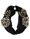 Dolce & Gabbana Black Silk Crystal Embellishment One Size Headband Dolce & Gabbana