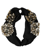 Dolce & Gabbana Black Silk Crystal Embellishment One Size Headband Dolce & Gabbana
