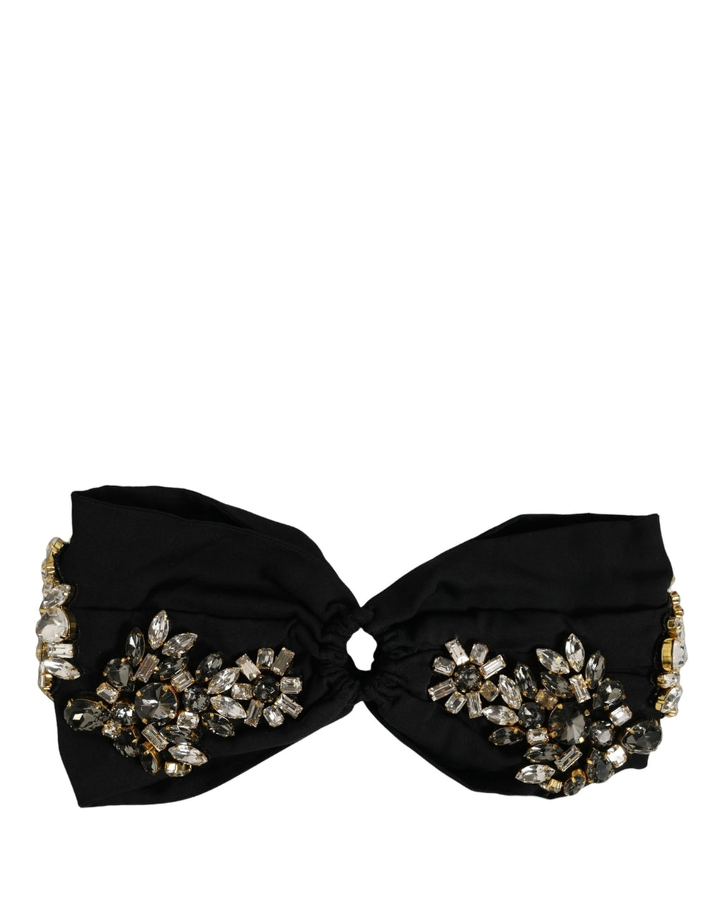 Dolce & Gabbana Black Silk Crystal Embellishment One Size Headband Dolce & Gabbana