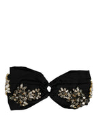 Dolce & Gabbana Black Silk Crystal Embellishment One Size Headband Dolce & Gabbana