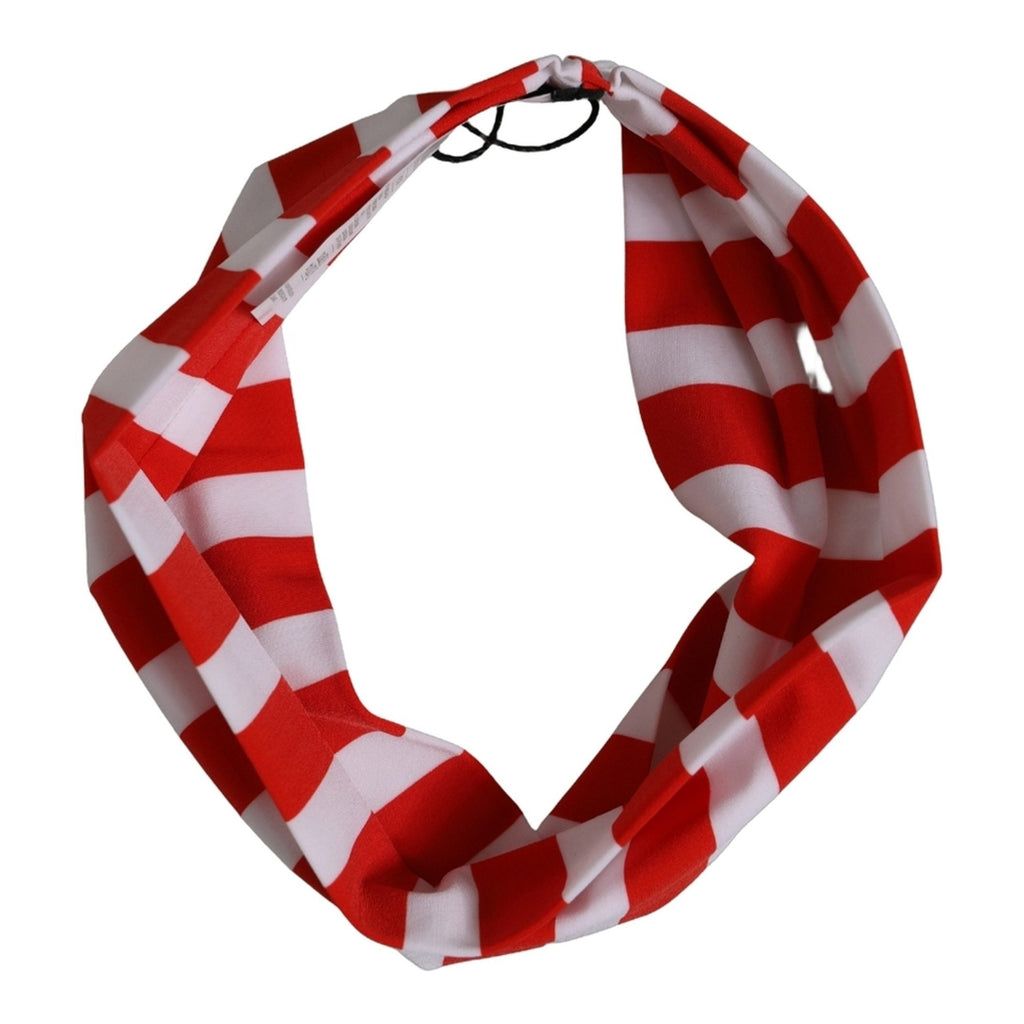 Dolce & Gabbana Red White Stripes Nylon Head Wrap One Size Headband Dolce & Gabbana