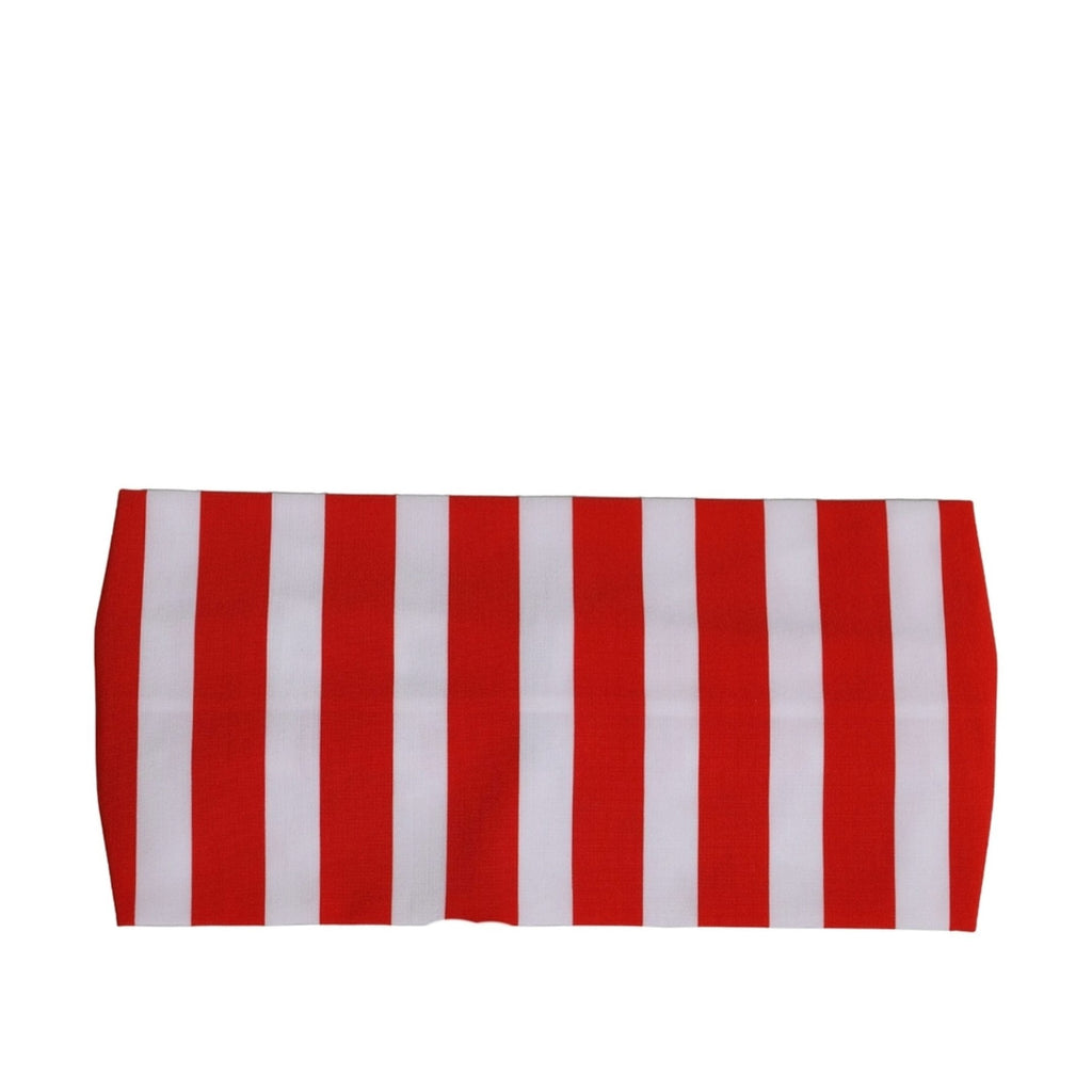 Dolce & Gabbana Red White Stripes Nylon Head Wrap One Size Headband Dolce & Gabbana