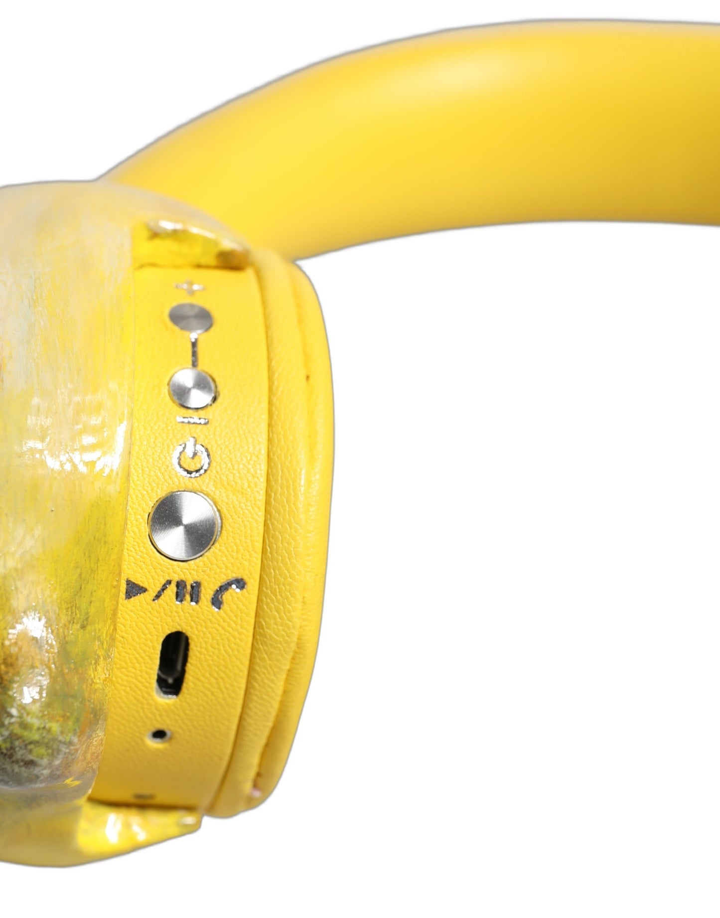 Dolce & Gabbana Yellow Vibrant Lemon Leather Headset Headphones Dolce & Gabbana