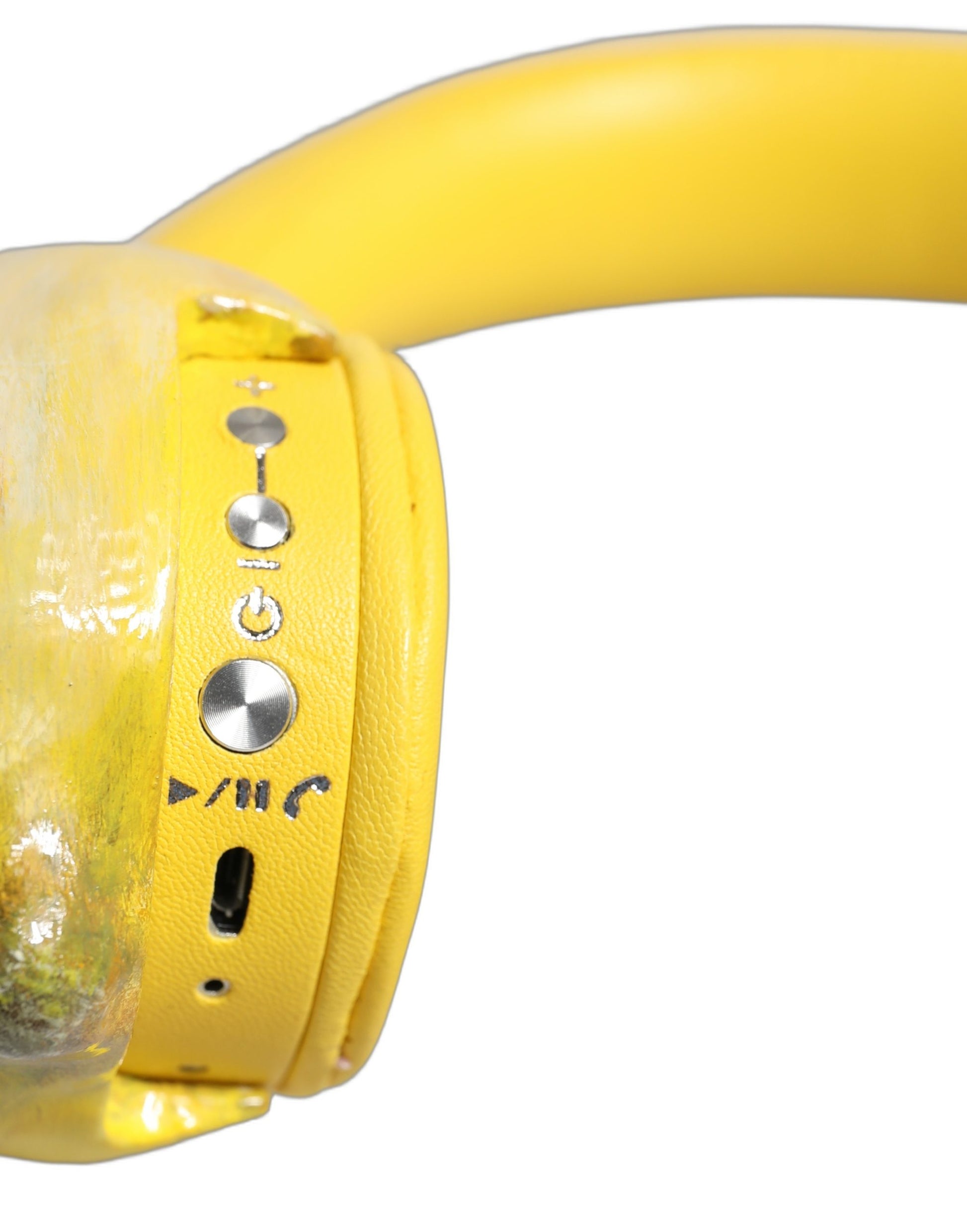 Dolce & Gabbana Yellow Vibrant Lemon Leather Headset Headphones Dolce & Gabbana