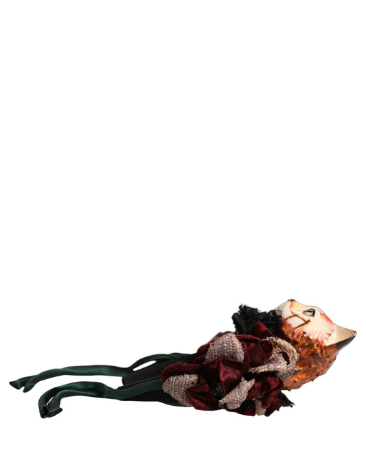 Dolce & Gabbana Multicolor Velvet Bengal Cat Silk Headwear Headband Dolce & Gabbana