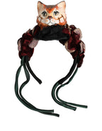 Dolce & Gabbana Multicolor Velvet Bengal Cat Silk Headwear Headband Dolce & Gabbana