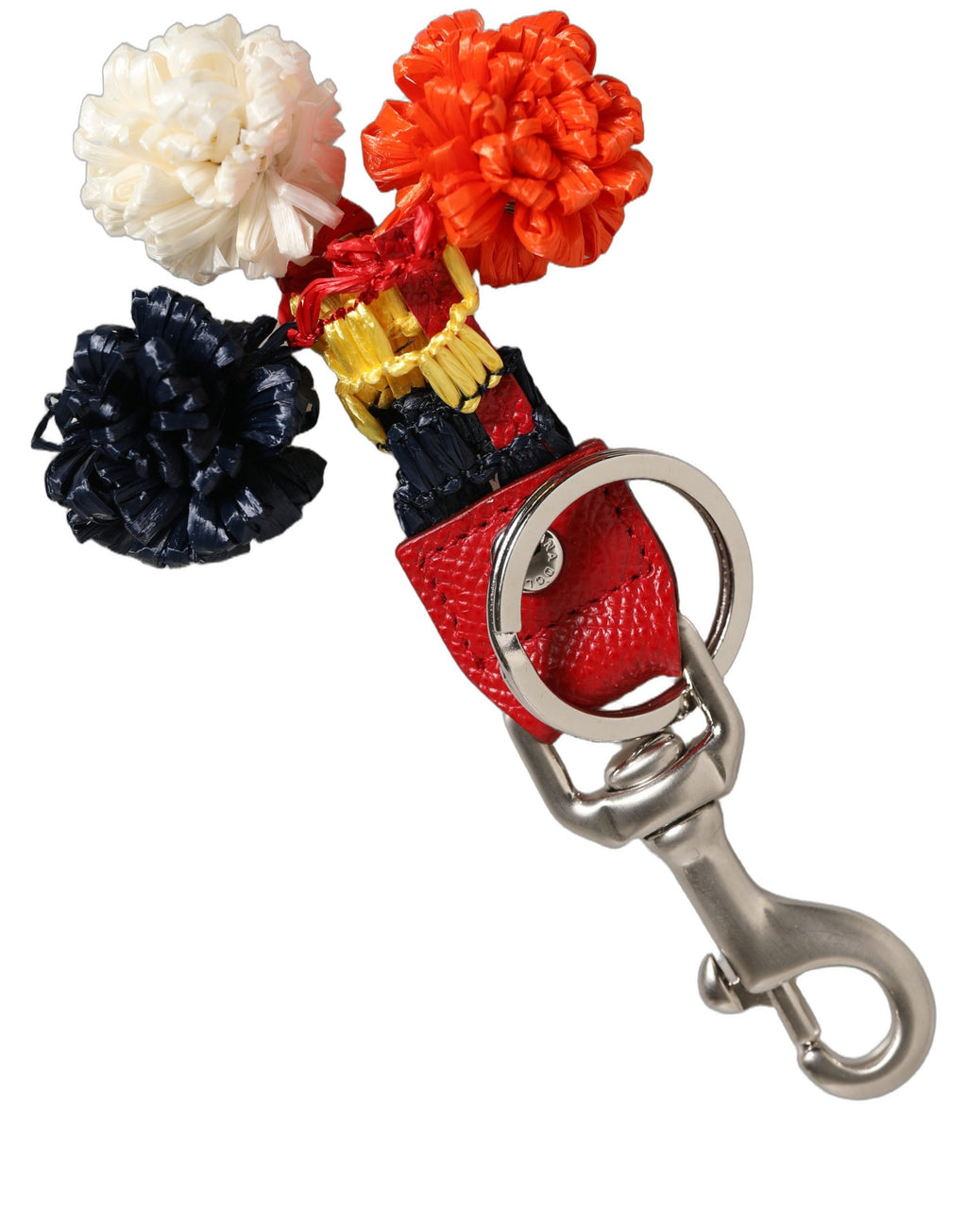 Dolce & Gabbana Raffia Leather Clasp Finder Chain Keyring Multicolor Dolce & Gabbana