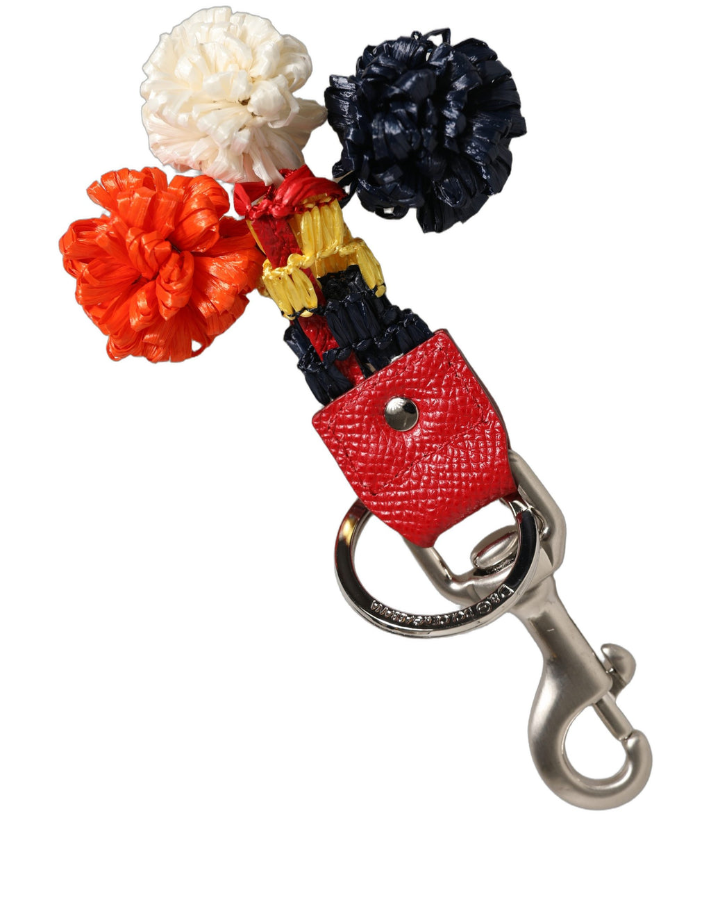 Dolce & Gabbana Raffia Leather Clasp Finder Chain Keyring Multicolor Dolce & Gabbana