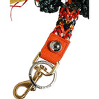 Dolce & Gabbana Raffia Leather Clasp Finder Chain Keyring Multicolor Dolce & Gabbana