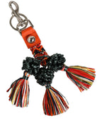 Dolce & Gabbana Raffia Leather Clasp Finder Chain Keyring Multicolor Dolce & Gabbana
