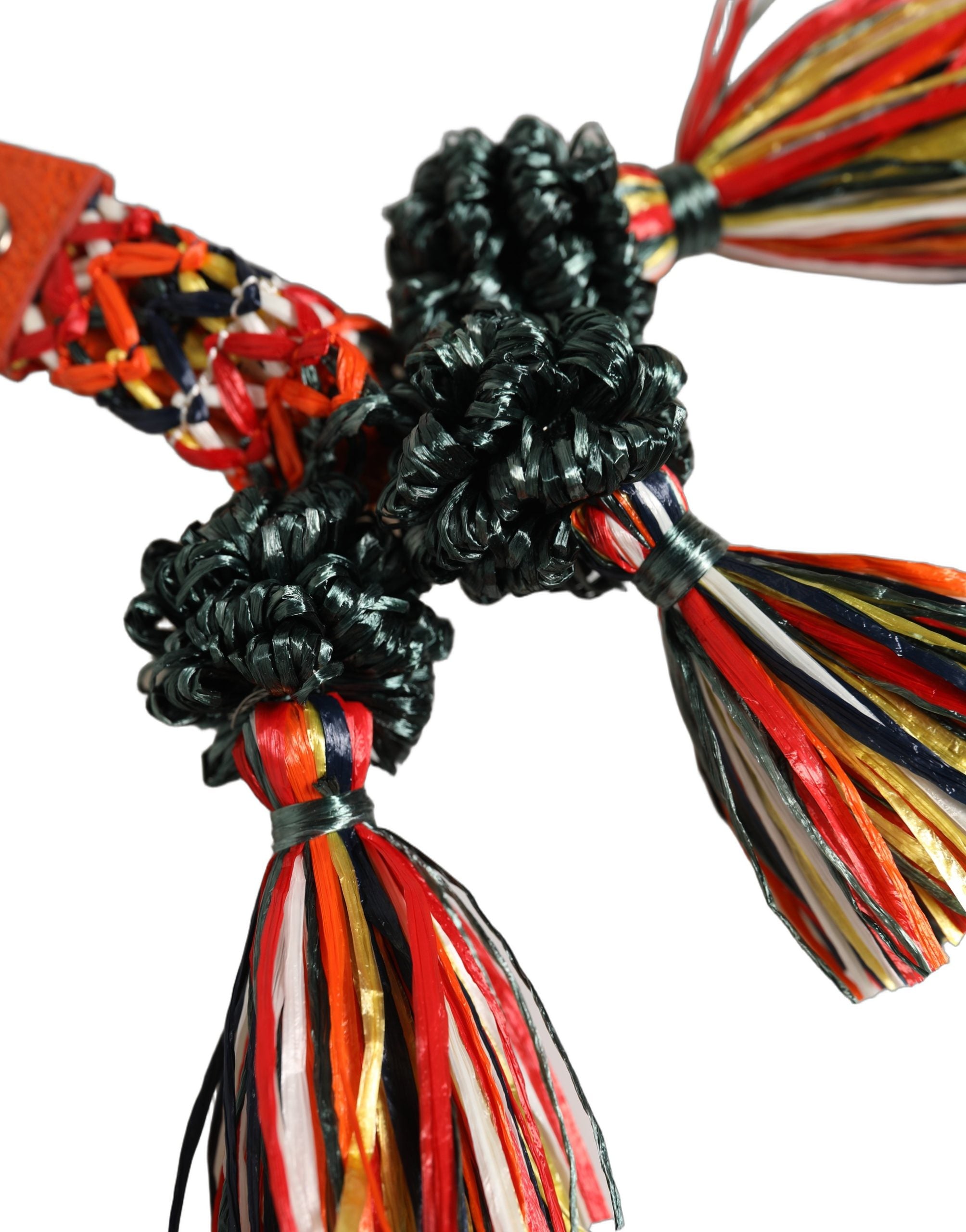 Dolce & Gabbana Raffia Leather Clasp Finder Chain Keyring Multicolor Dolce & Gabbana