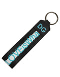 Dolce & Gabbana multicolor logo polyester and brass keychain with metallic keyring and D&G branding, decorative and functional accessory.