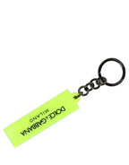 Dolce & Gabbana Neon Green Logo Print Charm Metal Keychain Keyring Dolce & Gabbana