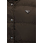 Prada Brown Goose Down Sleeveless Jacket Prada