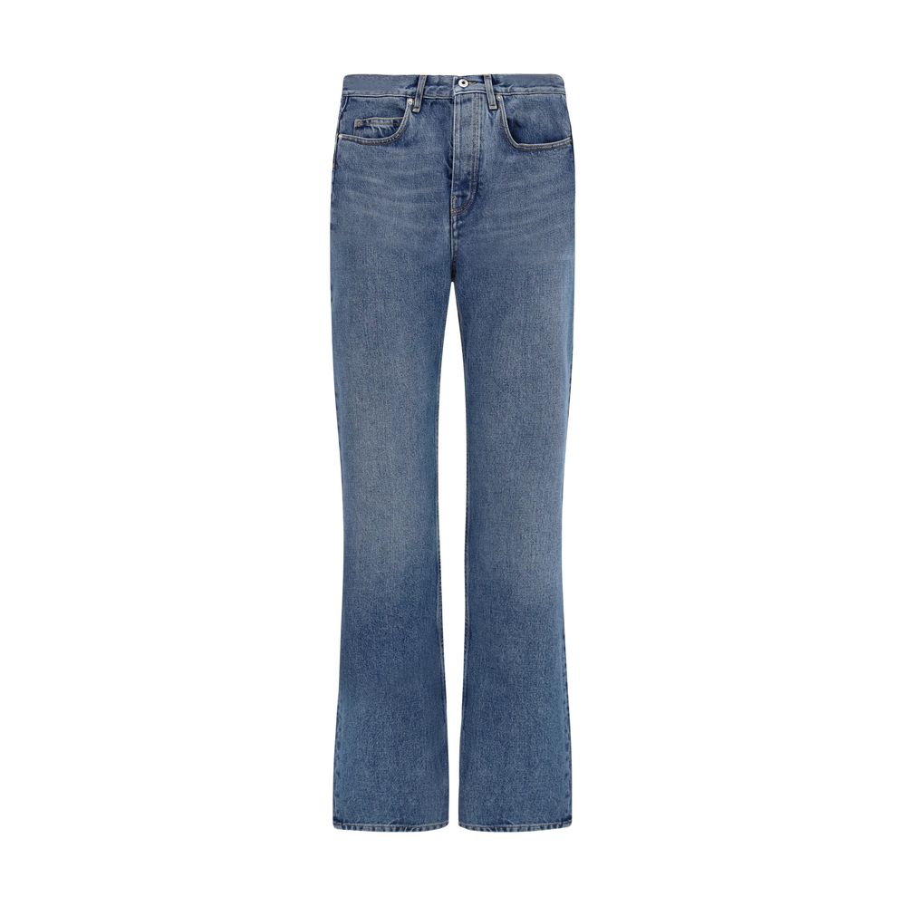 Off-White Blue Cotton Straight-Leg Jeans Off-White
