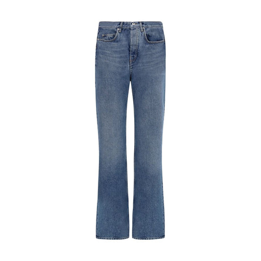 Off-White Blue Cotton Straight-Leg Jeans Off-White