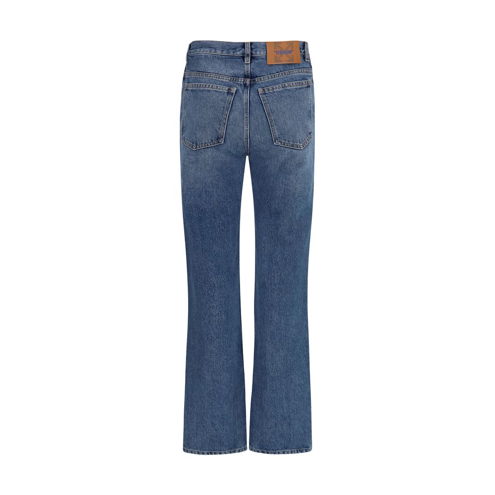 Off-White Blue Cotton Straight-Leg Jeans Off-White