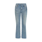 Saint Laurent Blue Cotton Straight-Leg Jeans Saint Laurent