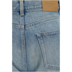 Saint Laurent Blue Cotton Straight-Leg Jeans Saint Laurent