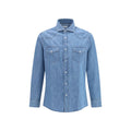 Brunello Cucinelli Blue Denim Shirt Brunello Cucinelli