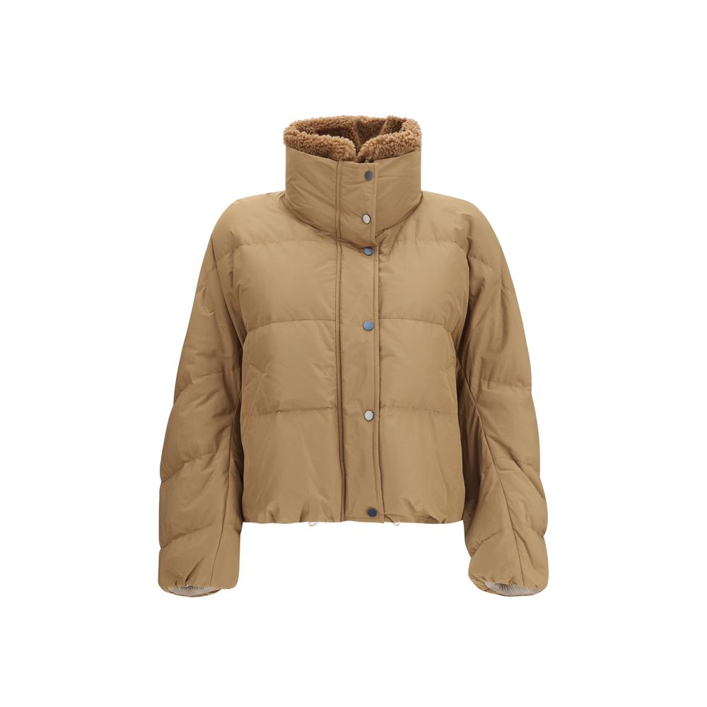Brunello Cucinelli Beige Goose Down Full-Length Jacket Brunello Cucinelli