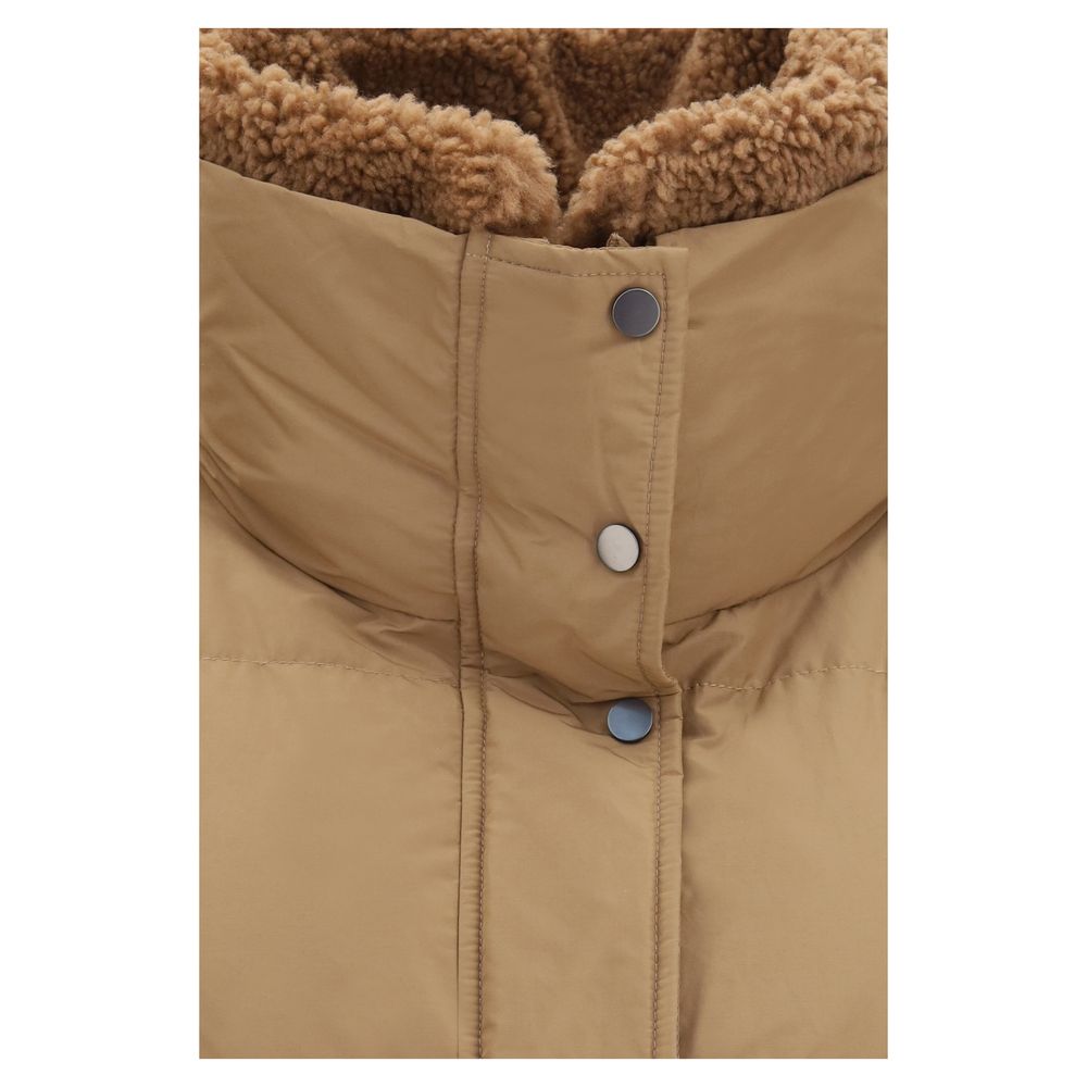 Brunello Cucinelli Beige Goose Down Full-Length Jacket Brunello Cucinelli