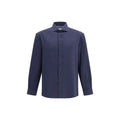 Brunello Cucinelli Blue Cotton Dress Shirt Brunello Cucinelli