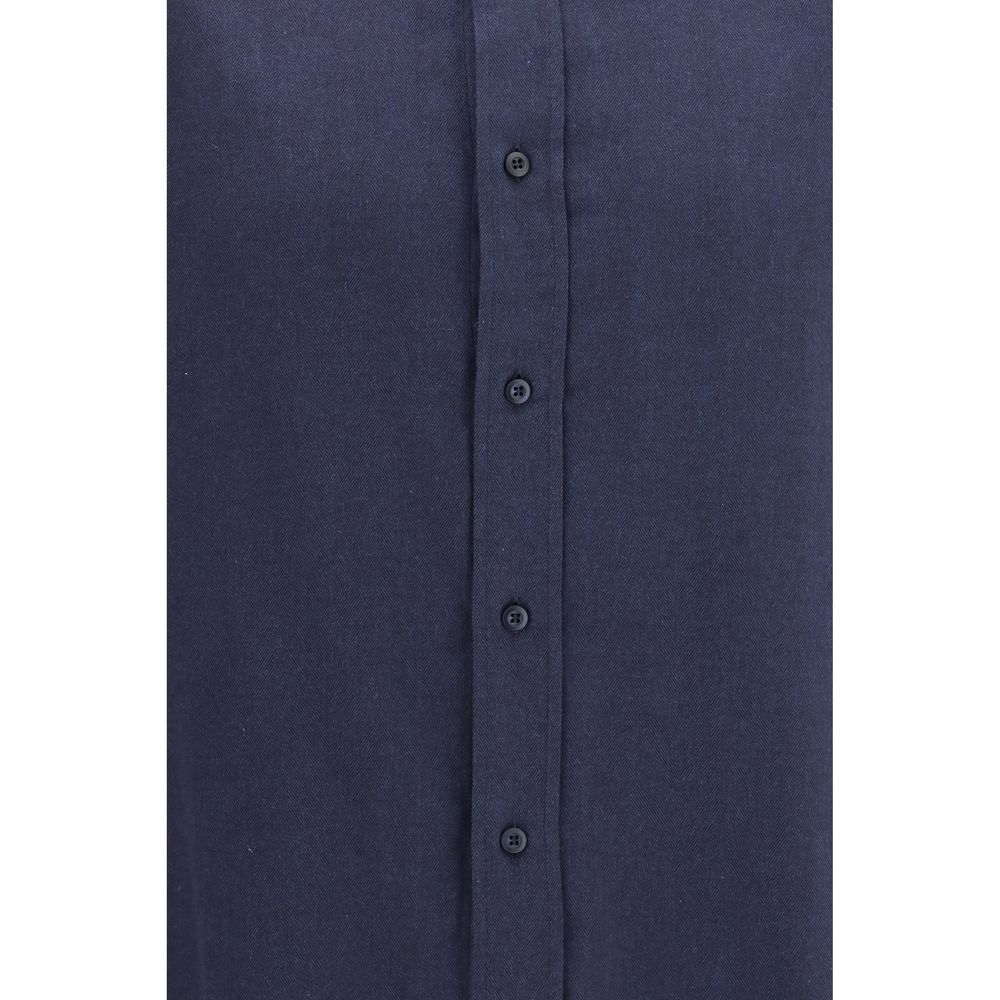 Brunello Cucinelli Blue Cotton Dress Shirt Brunello Cucinelli
